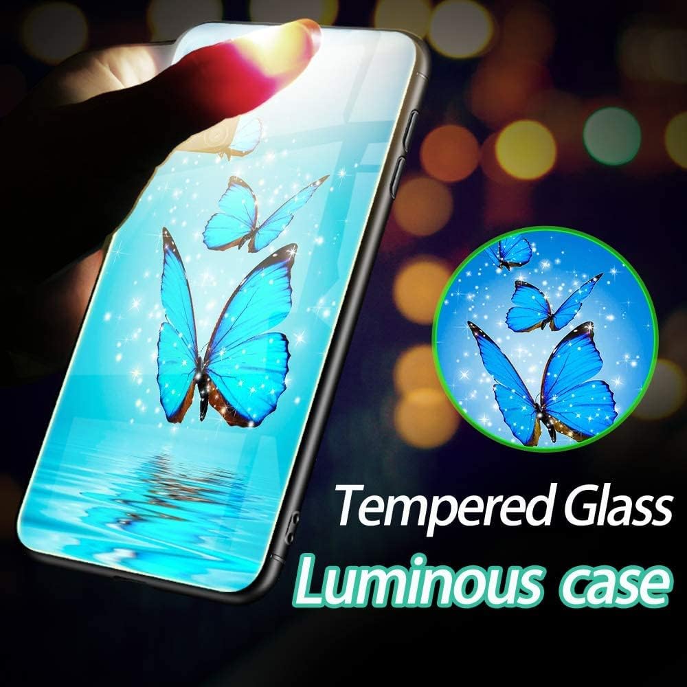 3 protectores de pantalla Samsung Galaxy A22 5G Funda de silicona luminosa nocturna 9H cubierta de vidrio templado suave delgada TPU parachoques
