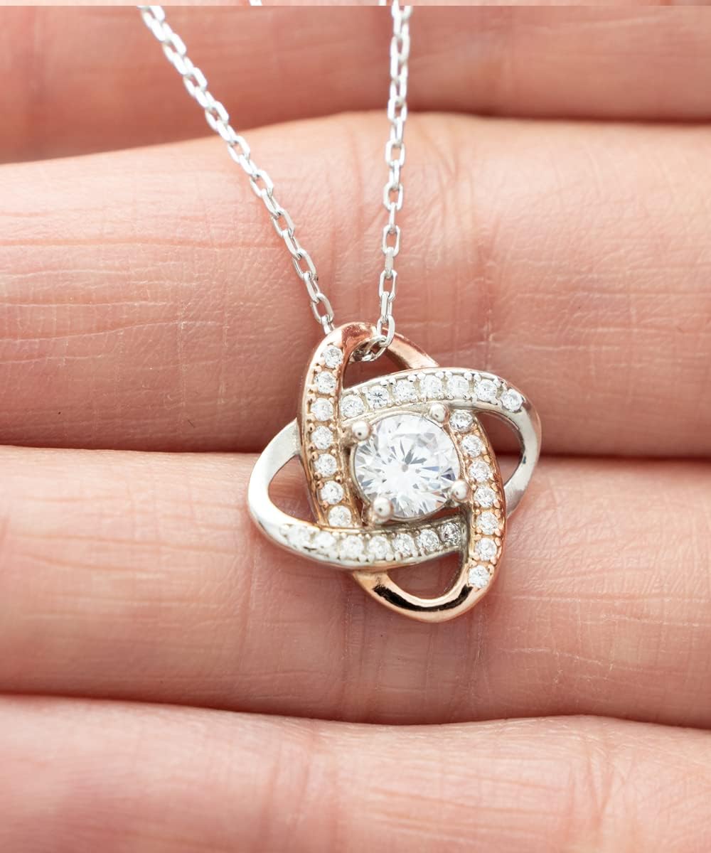 To Mother Of The Groom, Thank You For Raising The Man Of My Dream Love Knot Rose Gold Necklace, For Mother Of The Groom, Valentines, Birthday,