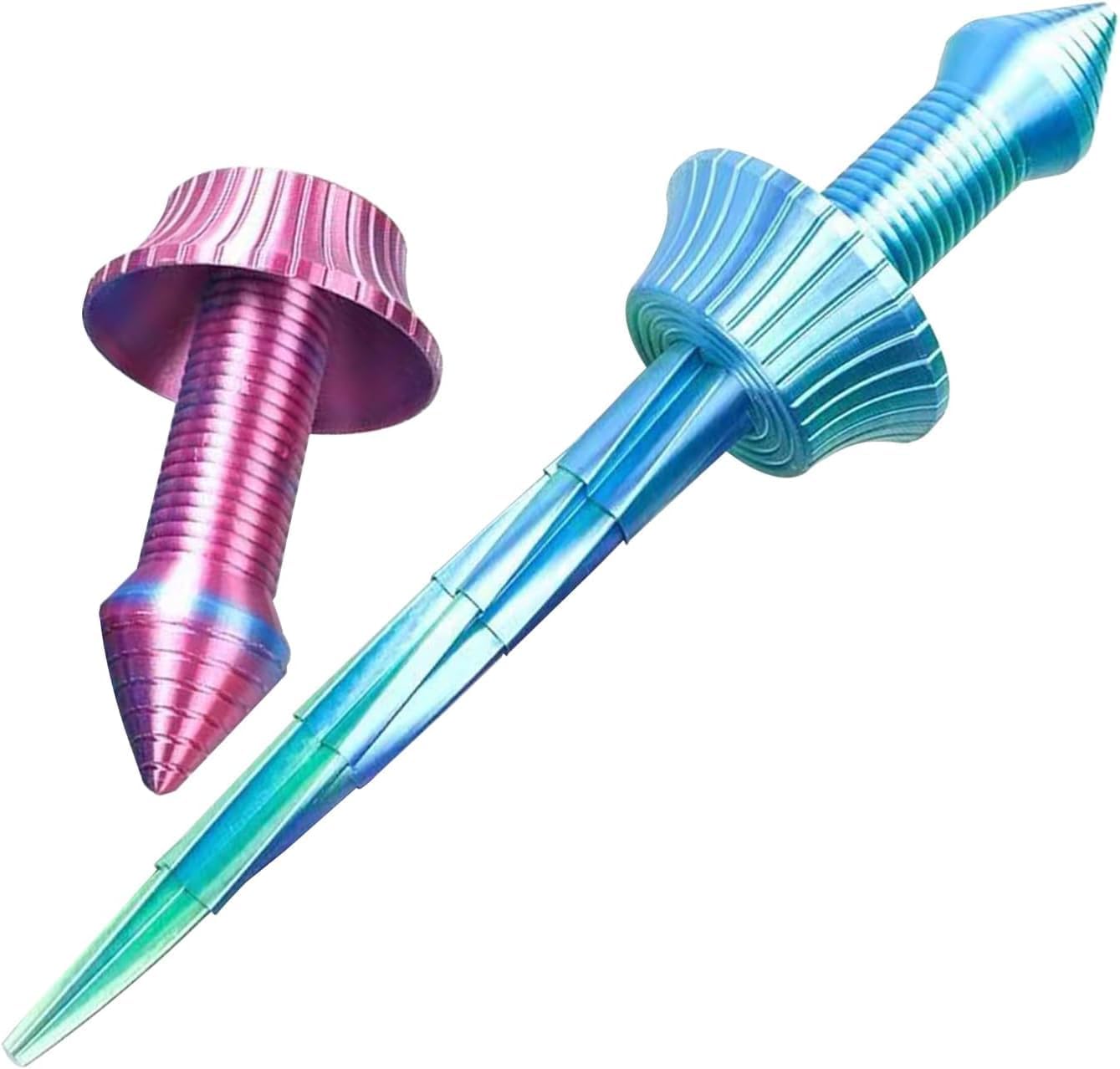 Espada espiral retráctil impresa en 3D, espada retráctil de gravedad de impresión 3D, juguetes creativos de descompresión, espada espiral retráctil