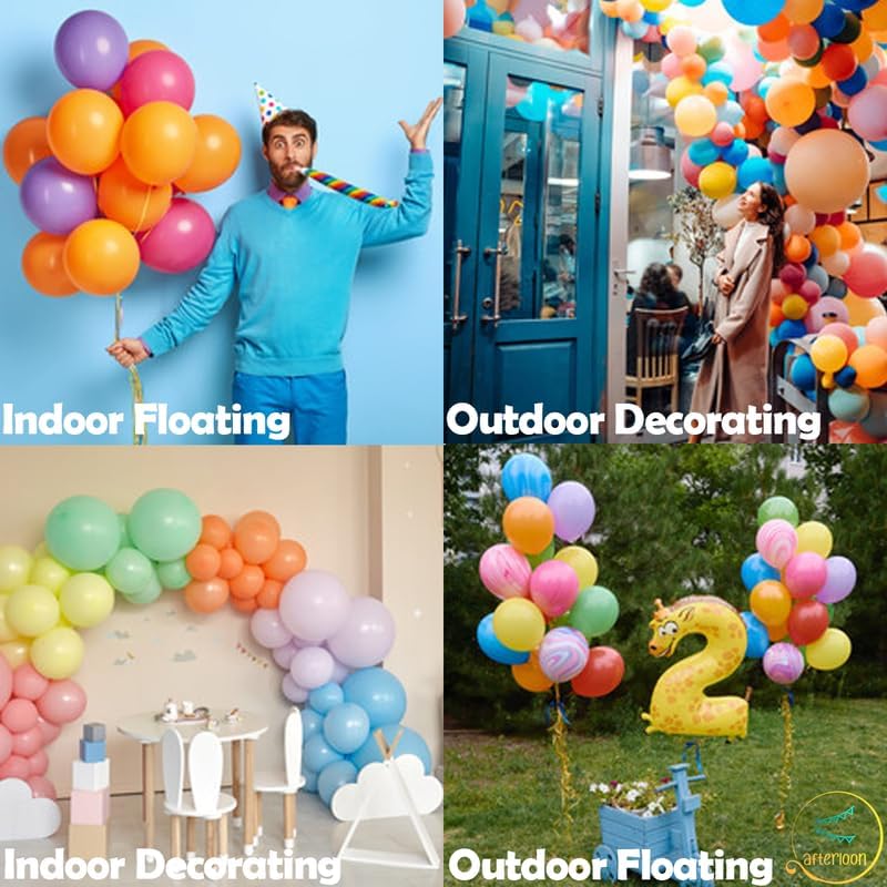 AFTERLOON Globos biodegradables perlado doradoplatanegro de 10 pulgadas, color perla de 10 pulgadas, paquete de 72 flotadores de helio de látex