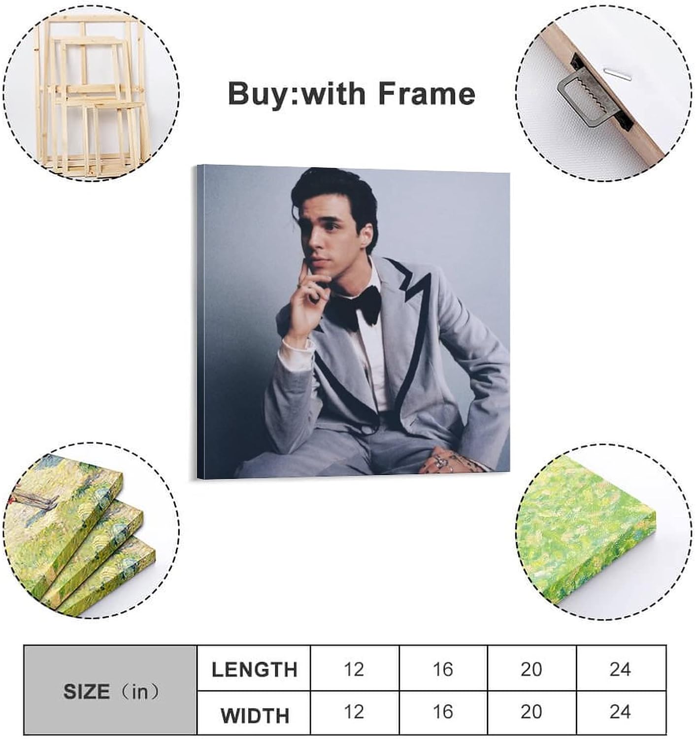 DAXXIN Stephen Sanchez – Póster de lienzo decorativo para pared, sala de estar, dormitorio, decoración de regalo, estilo de marco de 12 x 12