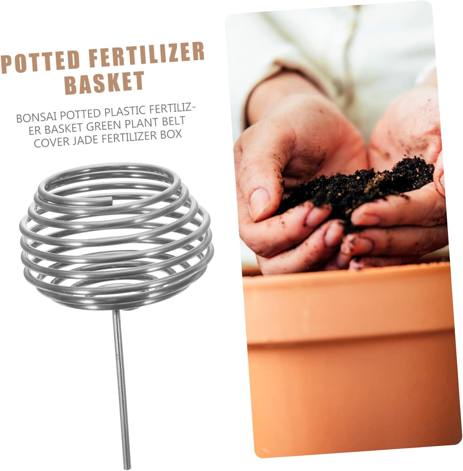 Yardwe Caja de fertilizante de 50 piezas de fertilizante de orquídea inoxidable Fertilizante Herramientas de fertilizante Bonsái Cestas de