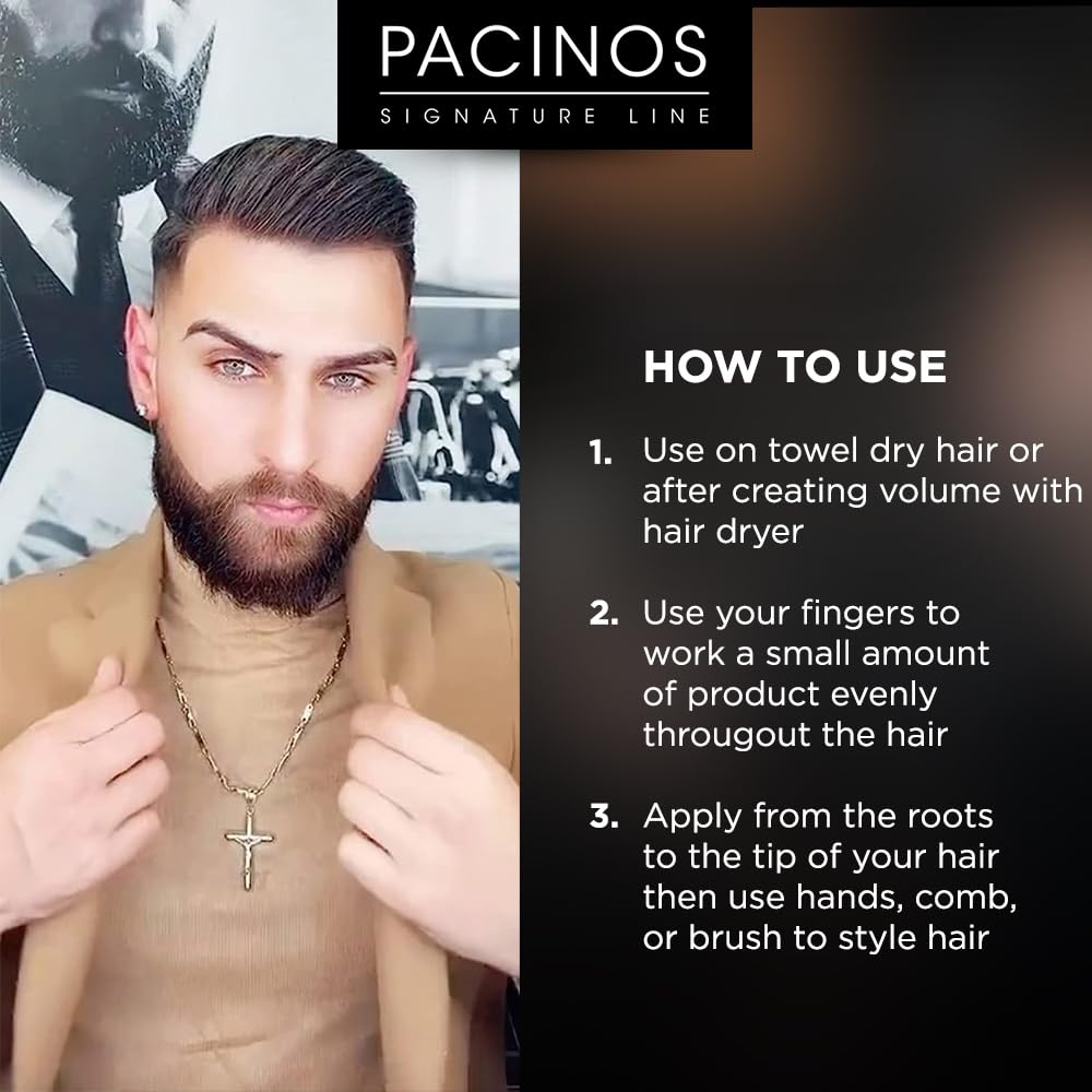 Pacinos DRYFI Pasta mate sin brillo, producto para el cabello de hombre de sujeción media a firme, ligero, ideal para todo tipo de cabello, crea