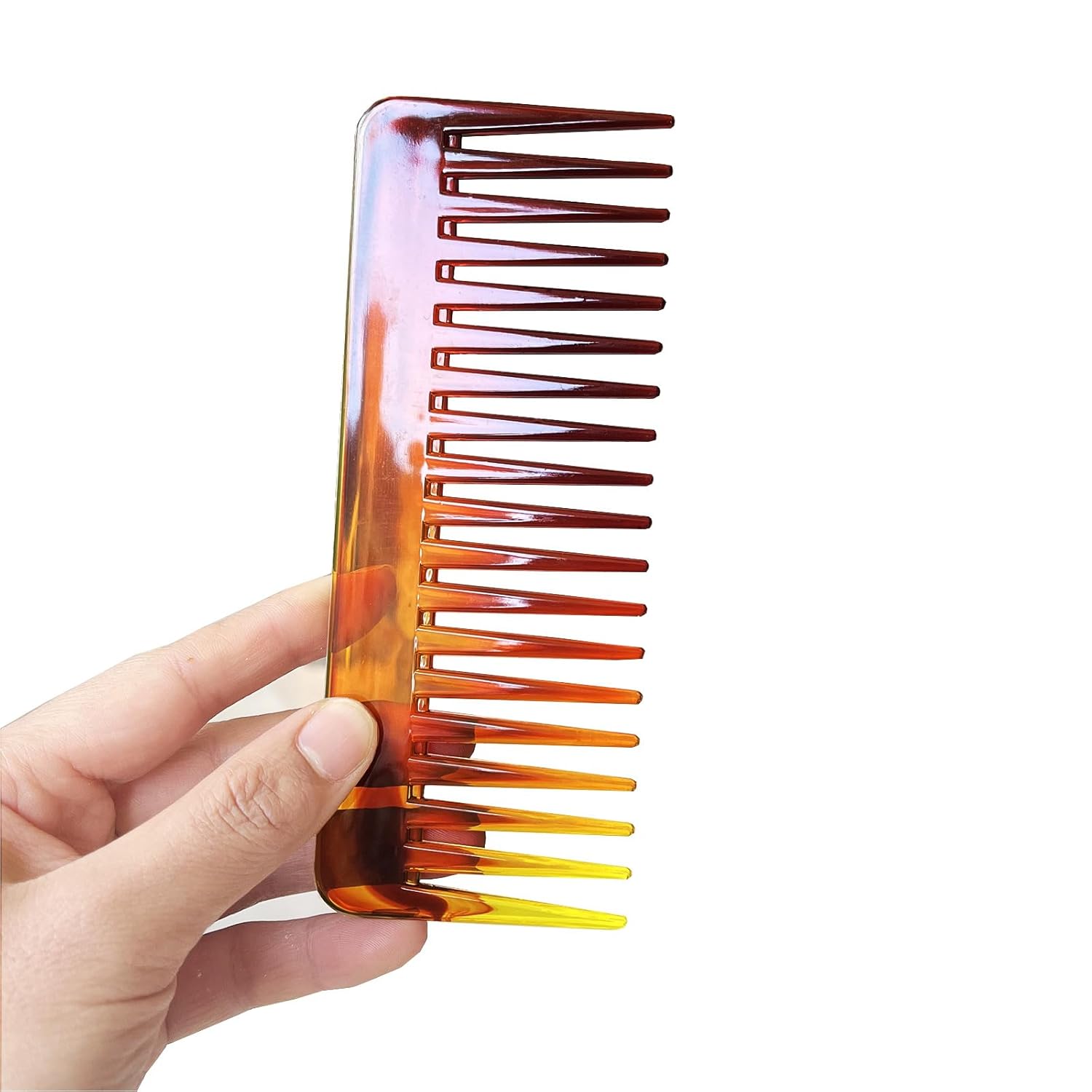 2 peines de dientes anchos, peine desenredante de cabello grande de 6.3 pulgadas, peine de ducha para cabello rizado, cabello húmedo y seco, sin