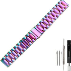 Moran Correa de reloj de acero inoxidable de liberación rápida, correa de metal de repuesto de 0.787 in y 0.866 in para hombres y mujeres Moran Correa de reloj de acero inoxidable de liberación rápida, correa de metal de repuesto de 0.787 in y 0.866 in para hombres y mujeres