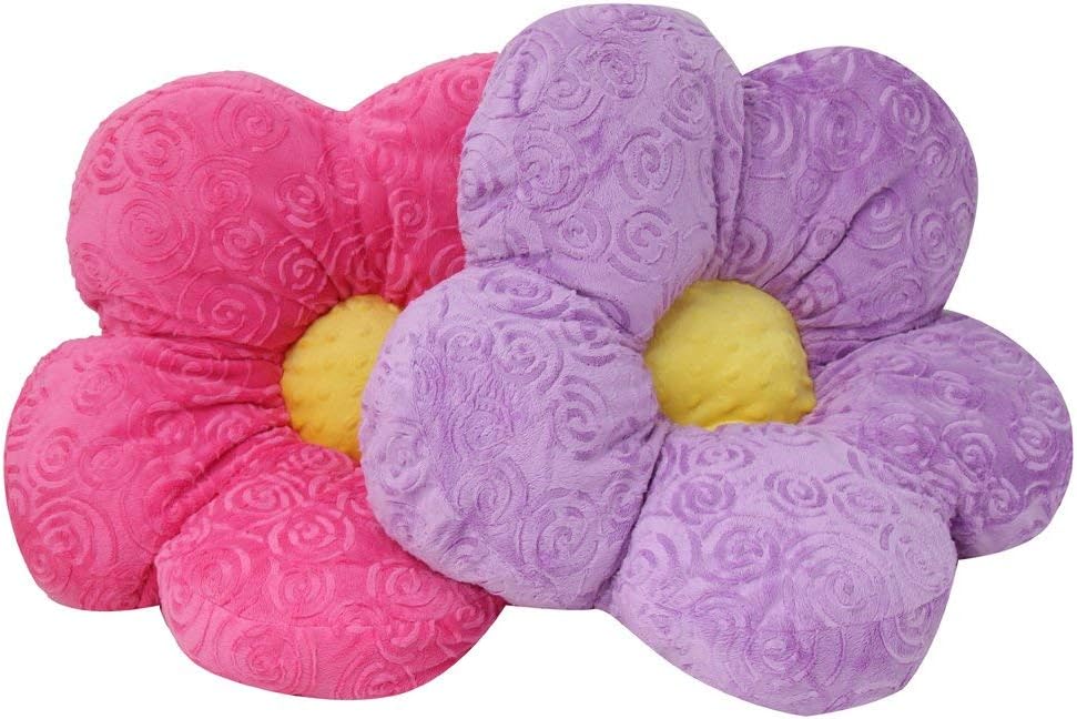 Snuggle Stuffs Adorable almohada de 15 pulgadas con diseño de flor de minky rosa