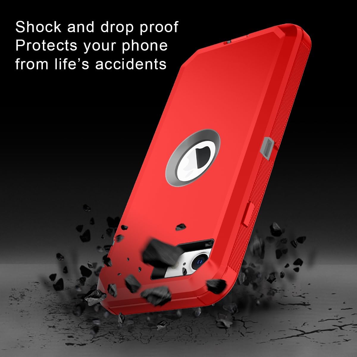 I-HONVA Funda para iPhone SE 20222020, protector de pantalla integrado, a prueba de golpes, a prueba de polvo y caídas, 3 en 1, cuerpo completo,