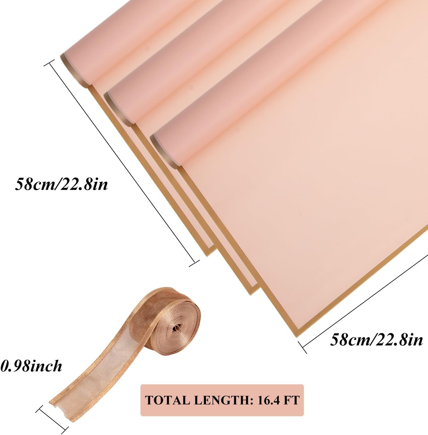 eageus 20 hojas de papel de regalo floral, papel de embalaje de ramo de flores impermeable con borde dorado de doble cara, suministros de embalaje