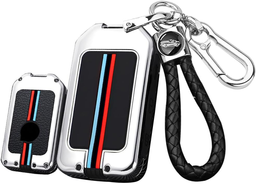 ontto Funda de metal para llavero Volvo Smart Remote sin llave, protector de llave de coche, anticaída, antiarañazos, para XC90, XC60, XC40, S60,