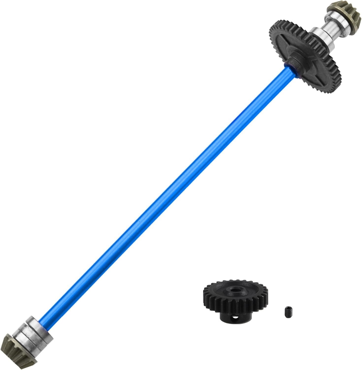 ShareGoo – Bandeja de radio de metal y eje central de transmisión central compatible con WLtoys 124016 124017 124018 124019 112 RC piezas de