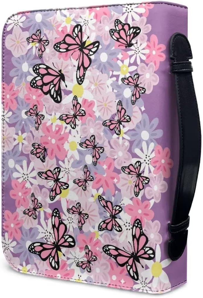 Funda para Biblia clásica morada, tamaño grande, funda de cuero para libros, bolsa de iglesia, bolsa de Biblia, funda protectora para la Biblia con