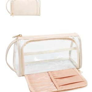 CUBETASTIC Bolsa de maquillaje transparente, estuche de cosméticos transparente, bolsa de maquillaje de viaje con cremallera, bolsa de aseo pequeña CUBETASTIC Bolsa de maquillaje transparente, estuche de cosméticos transparente, bolsa de maquillaje de viaje con cremallera, bolsa de aseo pequeña