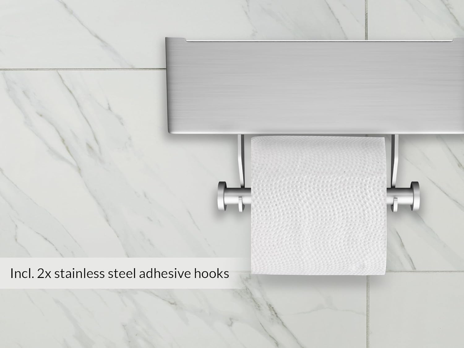 KYGUY – Soporte de papel higiénico de acero inoxidable – Moderno portarrollos – Dispensador de papel higiénico de montaje en pared – Soporte TP para