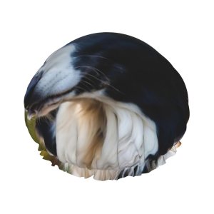 Cute Dog Print Shower Cap,Elastic And Reusable Bath Hair Hat For Long Hair,Large Waterproof Shower Bonnet,For Women Men Kids Cute Dog Print Shower Cap,Elastic And Reusable Bath Hair Hat For Long Hair,Large Waterproof Shower Bonnet,For Women Men Kids