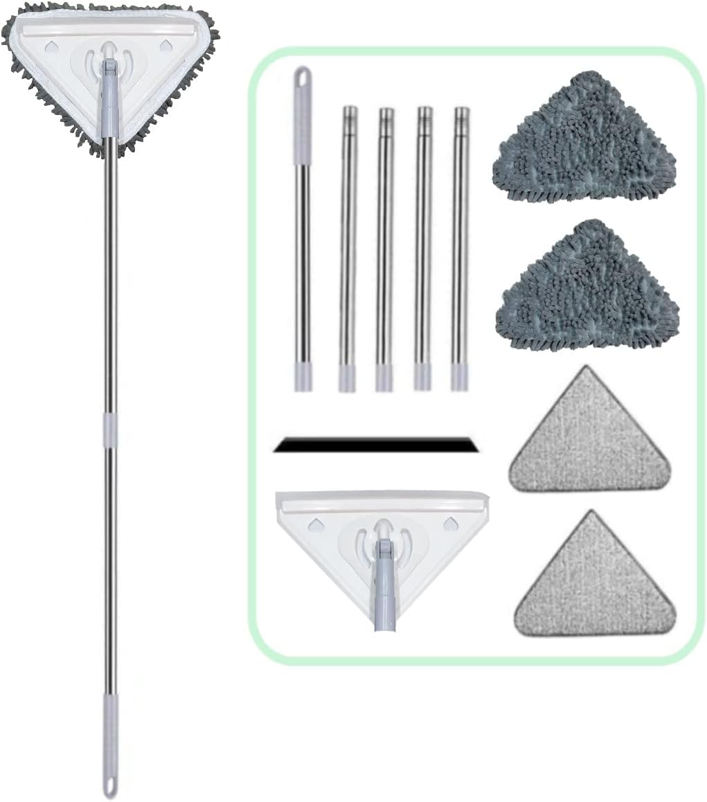 Limpiador de pared de 97 pulgadas con mango largo, herramienta giratoria ajustable de pared y zócalo con mango de 23 a 97 pulgadas, trapeador de