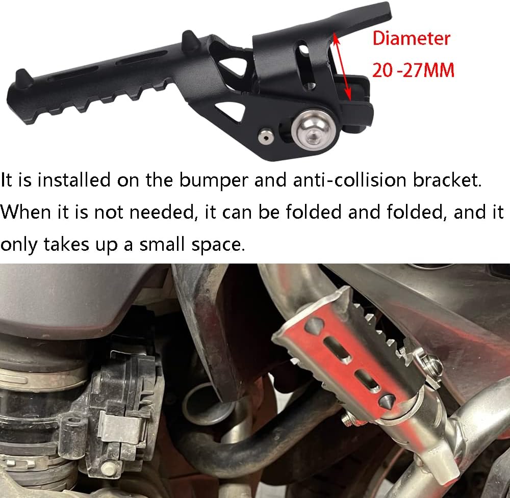 Estriberas delanteras para motocicleta, 0.984 in  1 pulgada, 0.866-0.984 in, estriberas plegables para reposapiés, abrazaderas de guardia del motor,