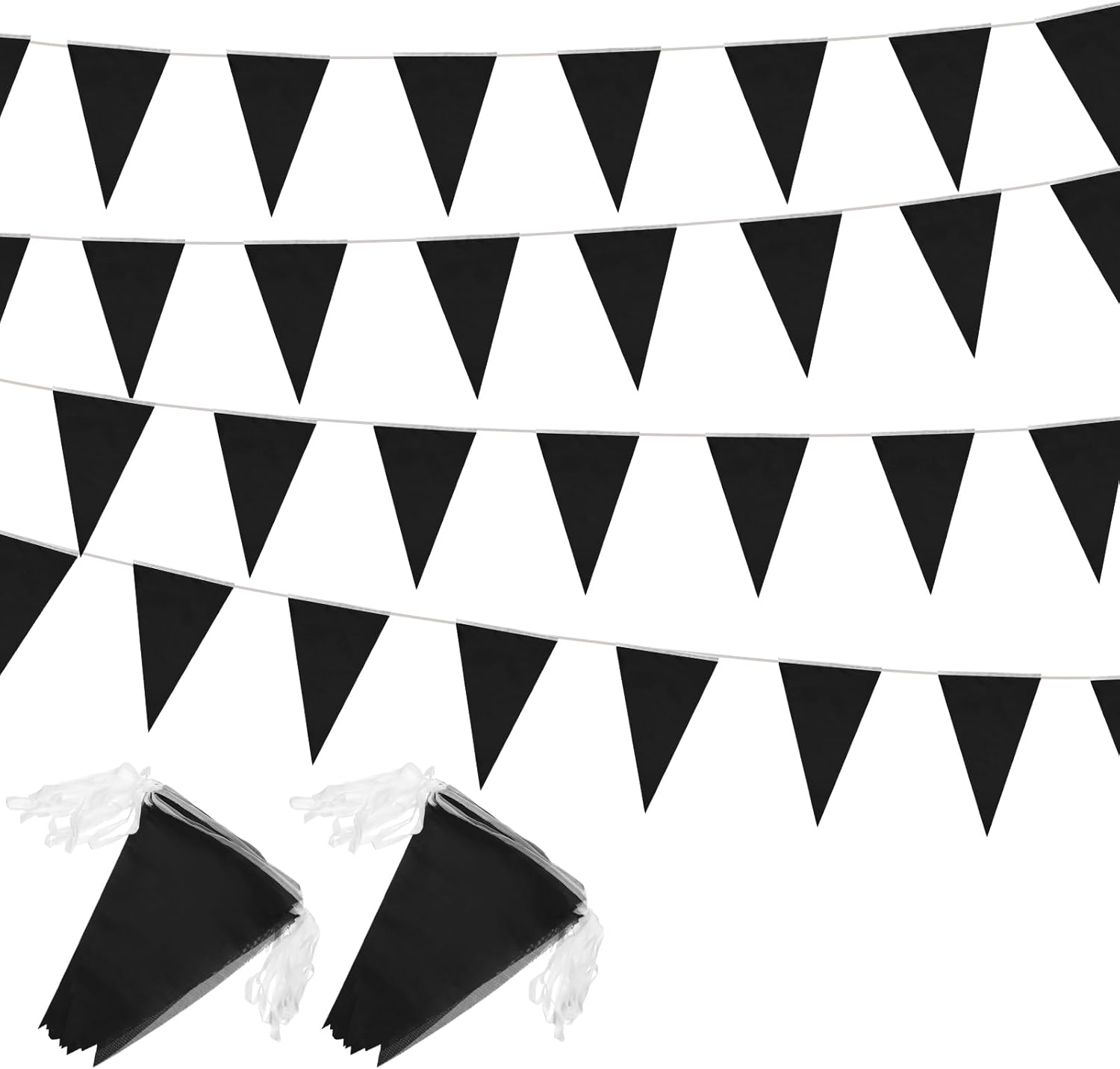 Banderines en blanco de 300 pies para colgar, 180 unidades, banderines triangulares para gran apertura, fiesta de cumpleaños, decoración al aire