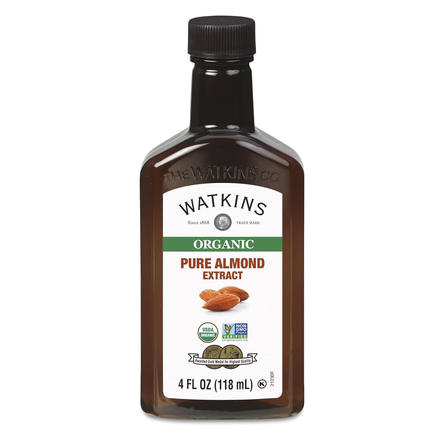 Watkins Extracto orgánico de almendra pura, sin OMG, Kosher, botella de 4 onzas, 1 paquete