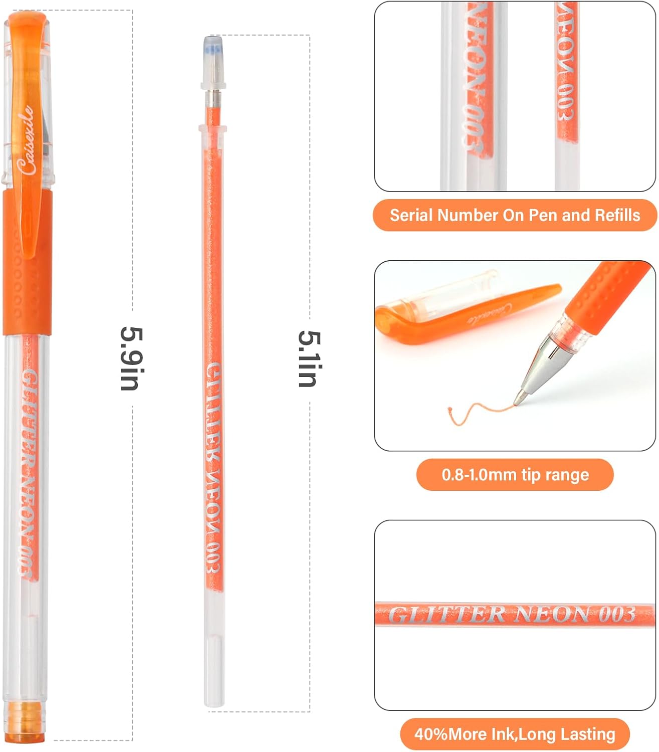 Bolígrafos de gel para colorear para adultos, paquete de 88 bolígrafos de gel con purpurina para artistas, 40% más de tinta con recambios a juego,