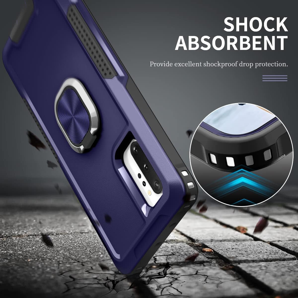 Asuwish Funda para Samsung Galaxy Note 10 Plus Note10+ 5G con soporte de anillo magnético, resistente de cuerpo completo, de silicona, híbrida, a