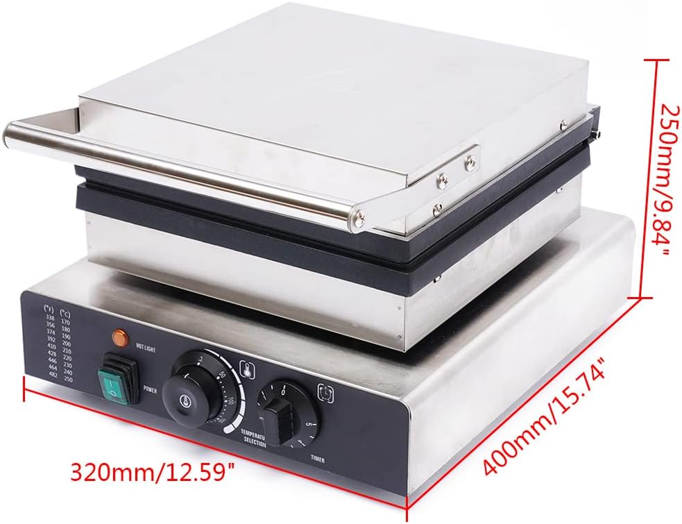 Máquina de gofres eléctrica comercial de 110 V, máquina de hornear gofres antiadherente, eléctrica comercial antiadherente, waflera eléctrica para