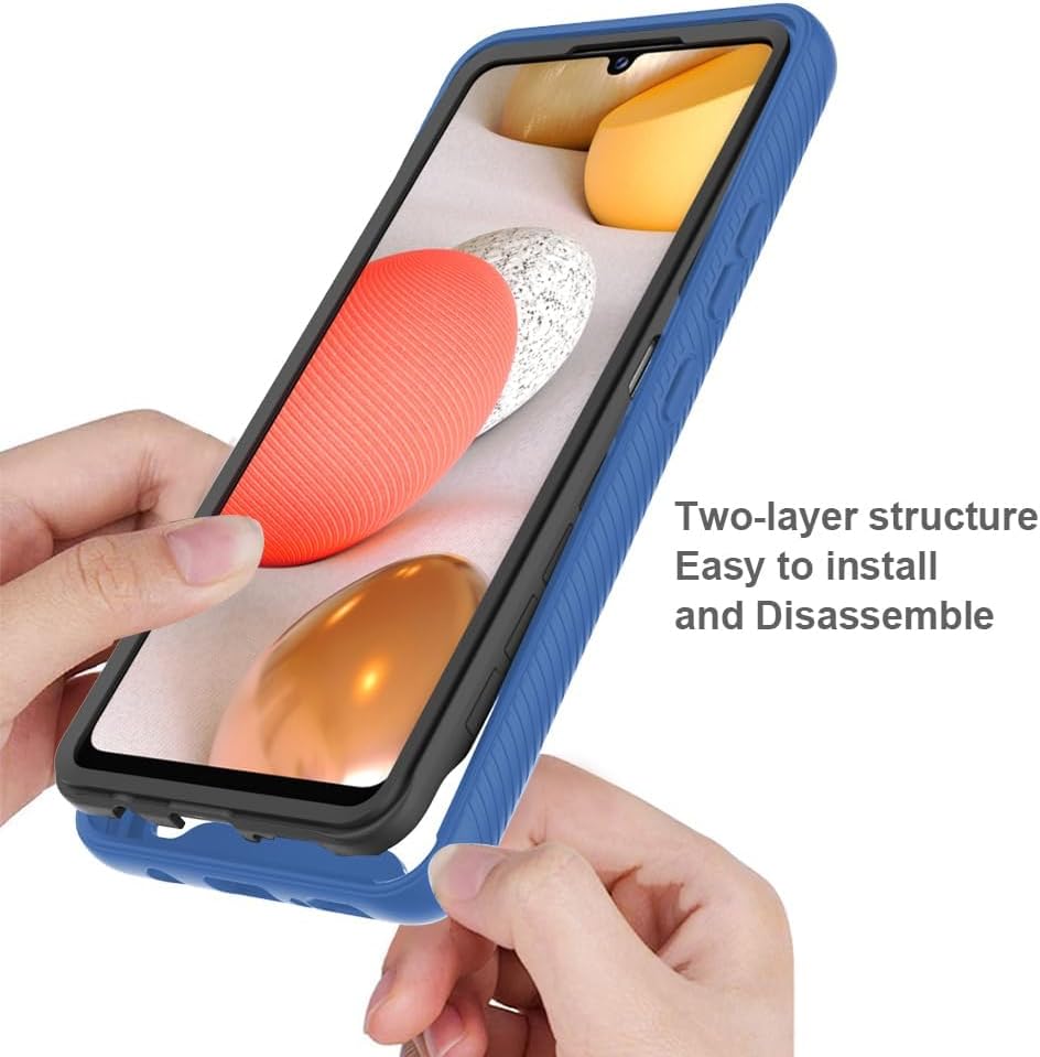 Asuwish Funda de teléfono para Samsung Galaxy A42 5G con protector de pantalla de vidrio templado y soporte delgado, funda protectora híbrida