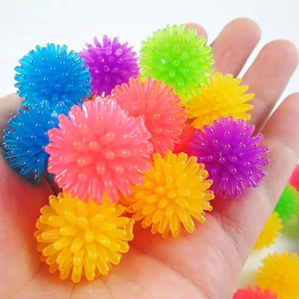 10 mini bolas de seto multicolor para puercoespín, bolas sensoriales suaves, alivio del estrés, divertidos recuerdos de fiesta de cumpleaños