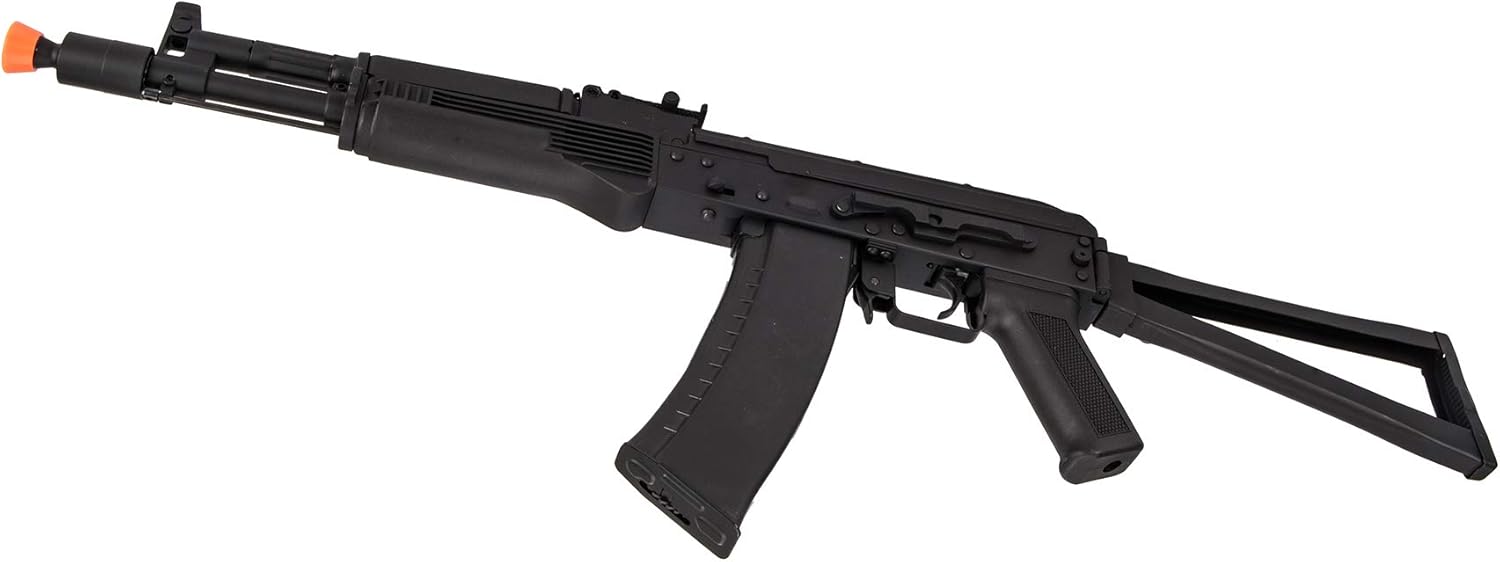 Lancer Tactical AK-Series AKS-105 AEG Airsoft Rifle con esqueleto plegable Stock Negro