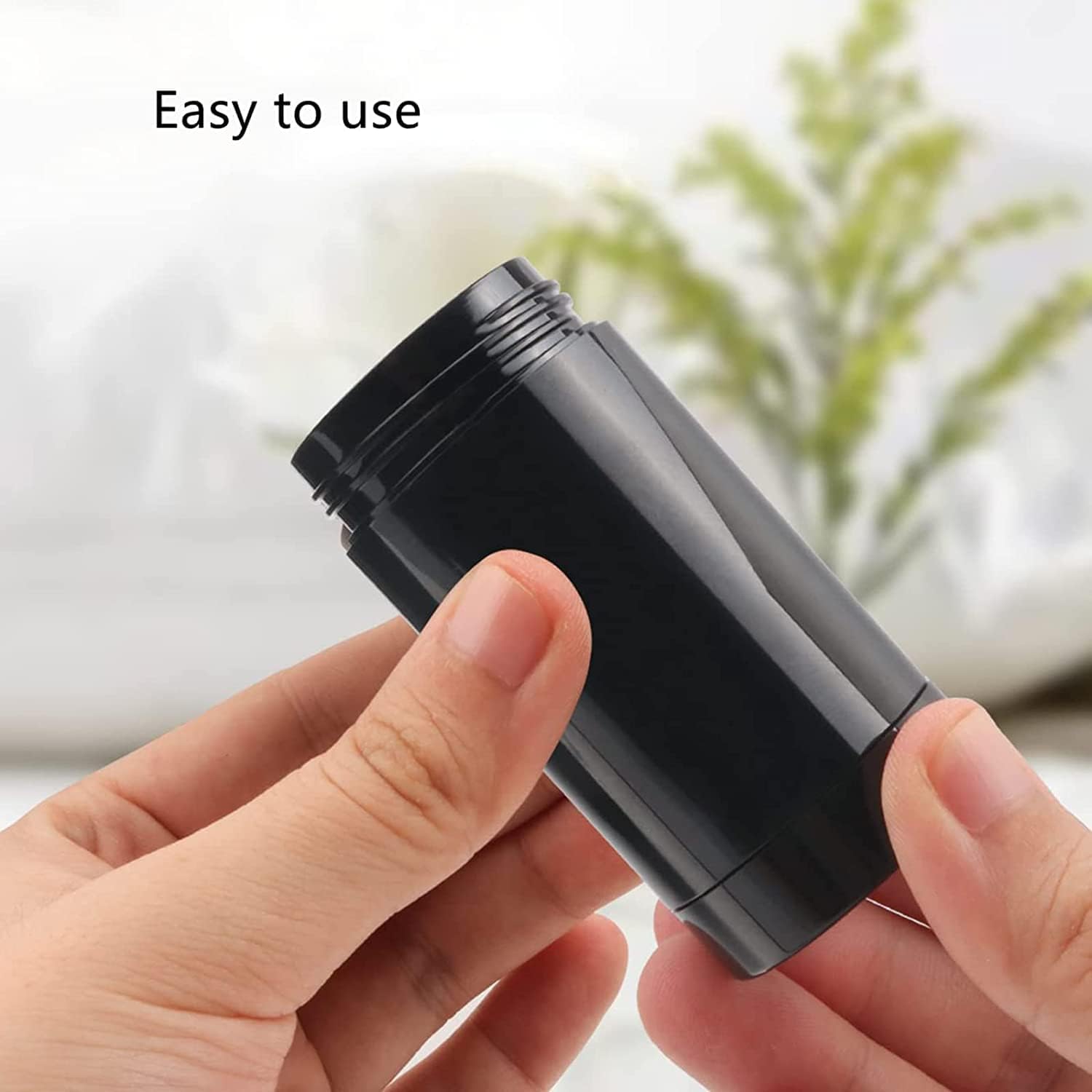 Paquete de 10 recipientes de desodorante vacíos redondos de 2.5 fl oz de 2.5 onzas, barra de llenado de plástico para desodorante, tubos vacíos de