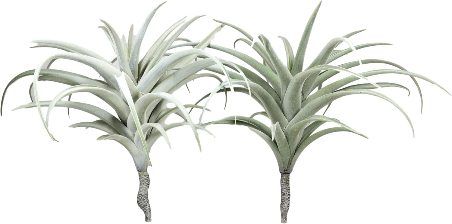 Ebros Gift Paquete de 4 plantas de aire artificiales realistas y realistas, tallos verdes, botánica, 17 pulgadas de alto, para el hogar, jardín,