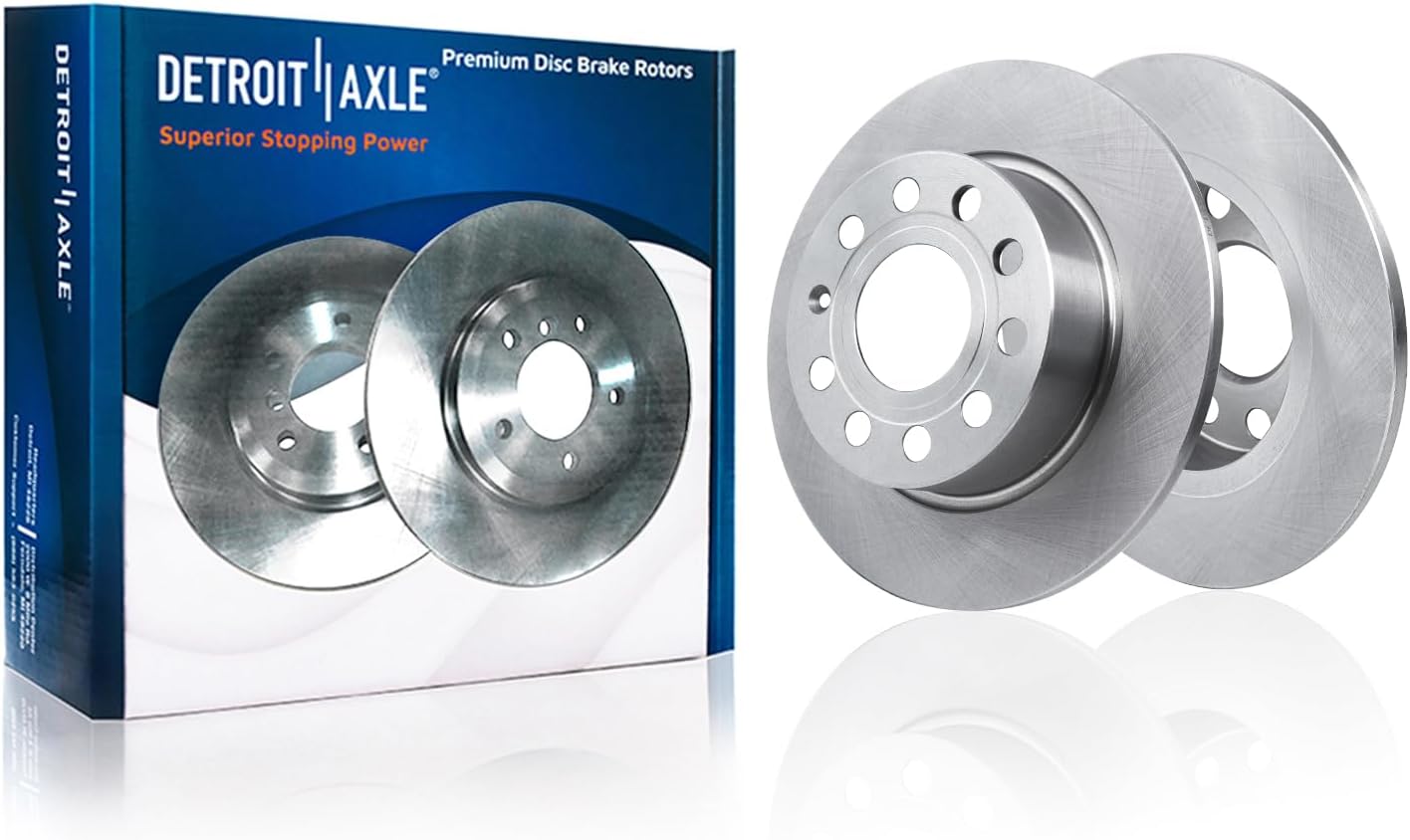 Detroit Axle – Rotores de freno trasero para Audi A3 Quattro Volkswagen EOS Beetle Jetta Golf Frenos de disco de repuesto Rotores 9.96 pulgadas