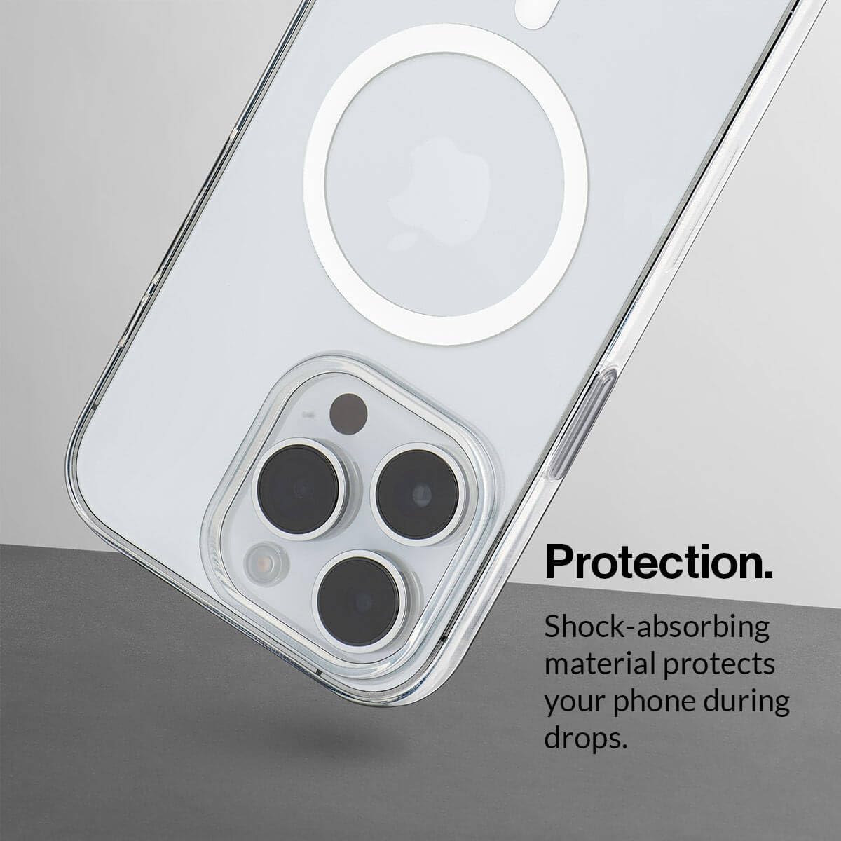 totallee Funda transparente para iPhone 15 Pro con agarre extra, delgada y magnética para iPhone 15 Pro con imanes integrados (agarre transparente)