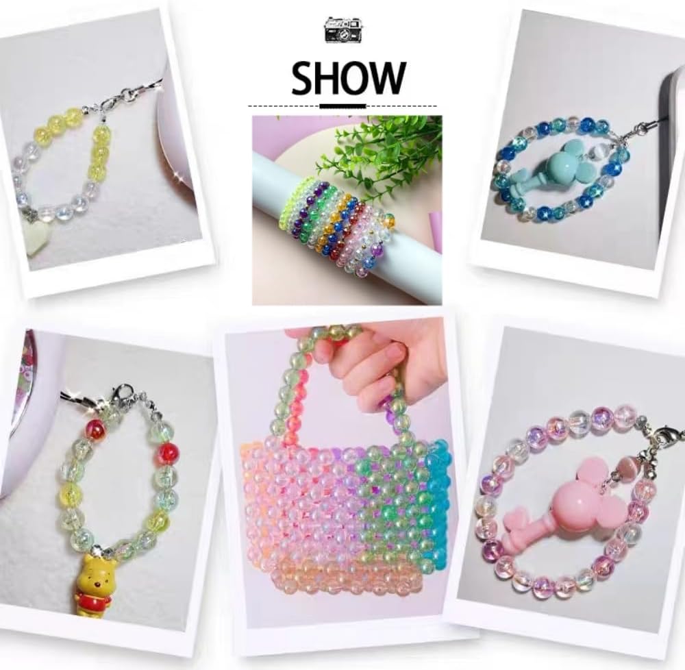 200 cuentas redondas acrílicas de 0.394 pulgadas de colores AB, cuentas espaciadoras redondas con agujeros para aretes, pulseras, collares,