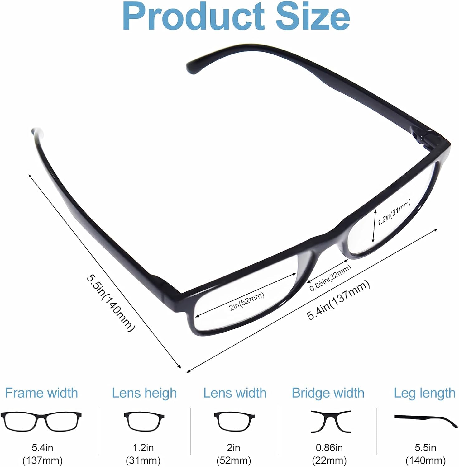 Paquete de 5 lentes de lectura con bloqueo de luz azul, lentes de lectura para mujeres y hombres, filtro antirayos ultravioletareflejo, anteojos
