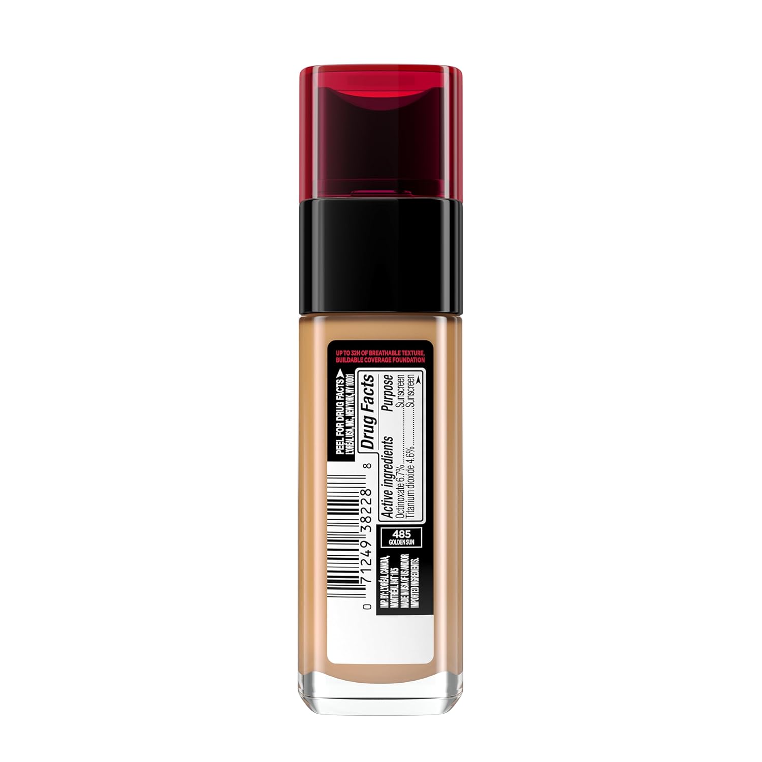 L’Oreal Paris Infallible – Base de maquillaje resistente por hasta 24 horas, tono sol dorado, 1 onza líquida