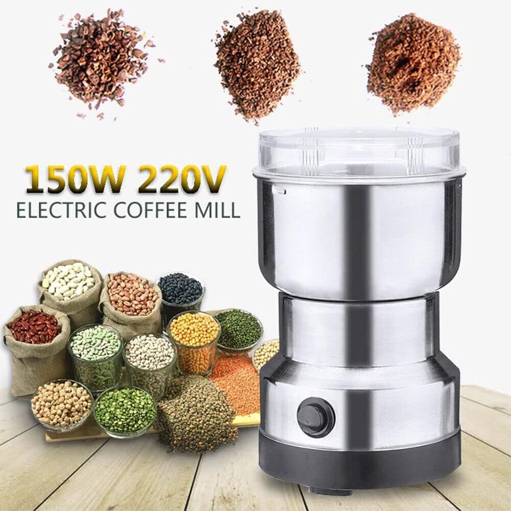 Mini molinillo de café, molinillo eléctrico de especias, de acero inoxidable, afilado de acero inoxidable, molinillo de especias rápido para