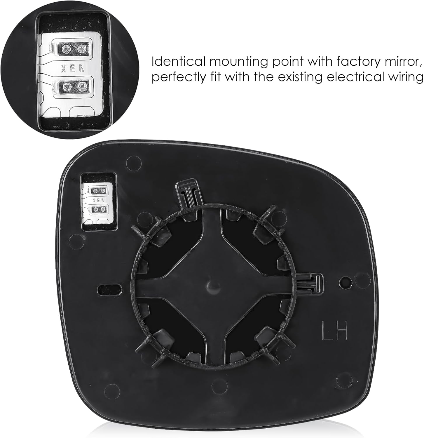 Espejo lateral izquierdo del conductor con calefacción para Dodge Grand Caravan 2008-2020, para Chrysler Town & Country 2008-2016, para RAM CV