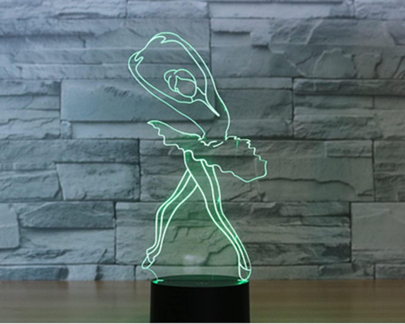 SUPERHONGJIHAO Luz nocturna para niños 3D Ballet Girl lámpara LED con control remoto 16 colores cambiantes regalo de cumpleaños de Navidad para niño