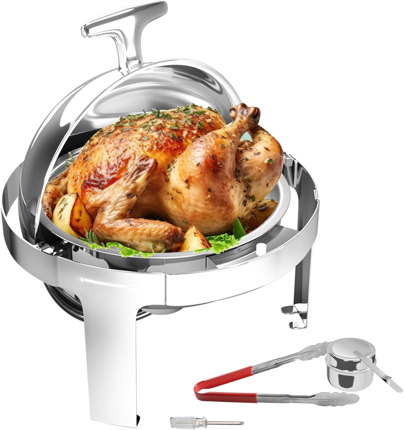 Juego de 6 cuartos de galón para bufé, platos de bufé y calentadores para bufé, para catering, fiesta, evento, servicio de fiesta de Navidad,