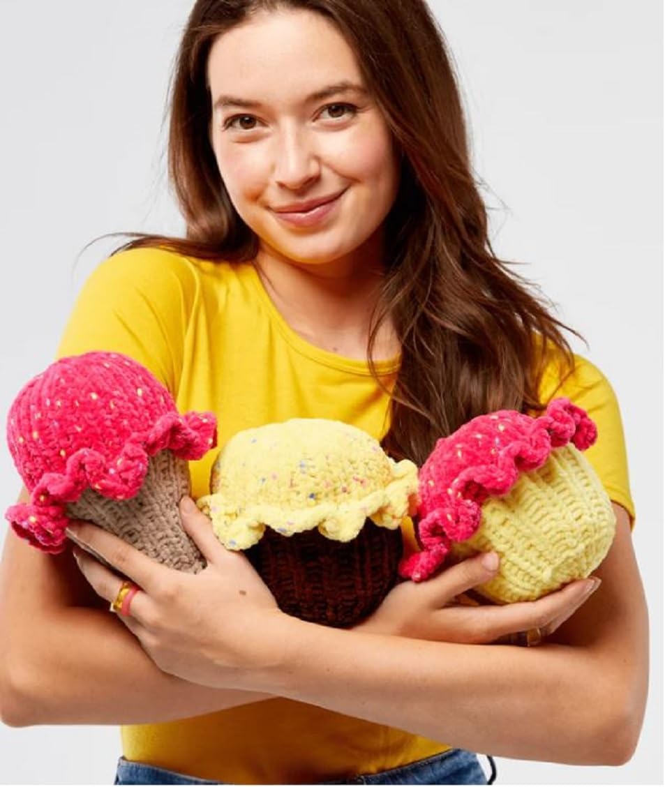 Premier Yarns Parfait – Ovillo de pompón grueso, 3.5 onzas, #6 súper voluminoso, paquete de 3 unidades con marcadores de puntada Bella’s Crafts