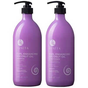 Luseta – Juego de champú y acondicionador para cabello rizado que define los rizos y restaura el rebote con aceite de coco para cabello Culr & Wave Luseta – Juego de champú y acondicionador para cabello rizado que define los rizos y restaura el rebote con aceite de coco para cabello Culr & Wave