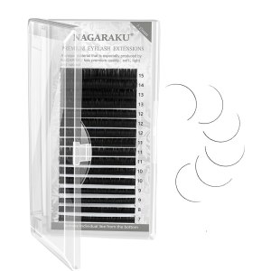 NAGARAKU Extensiones de pestañas individuales de 0.05 CC rizo 0.276-0.591 in, bandeja mixta clásica negro mate suave, visón sintético natural, 16 NAGARAKU Extensiones de pestañas individuales de 0.05 CC rizo 0.276-0.591 in, bandeja mixta clásica negro mate suave, visón sintético natural, 16