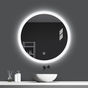Espejo circular regulable antivaho montado en la pared para dormitorio, espejo LED redondo de 39 pulgadas para baño, espejo redondo con luces (color Espejo circular regulable antivaho montado en la pared para dormitorio, espejo LED redondo de 39 pulgadas para baño, espejo redondo con luces (color