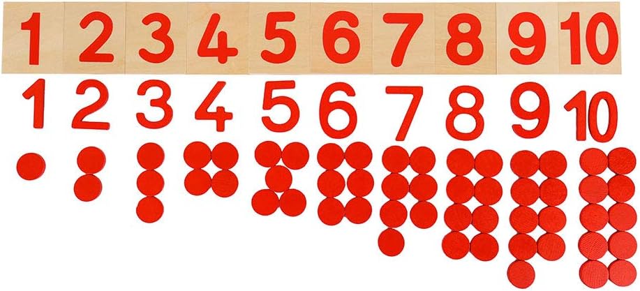 Tarjetas Montessori y contadores con juegos de matemáticas numéricos recortados y juguetes de enseñanza de números para contar