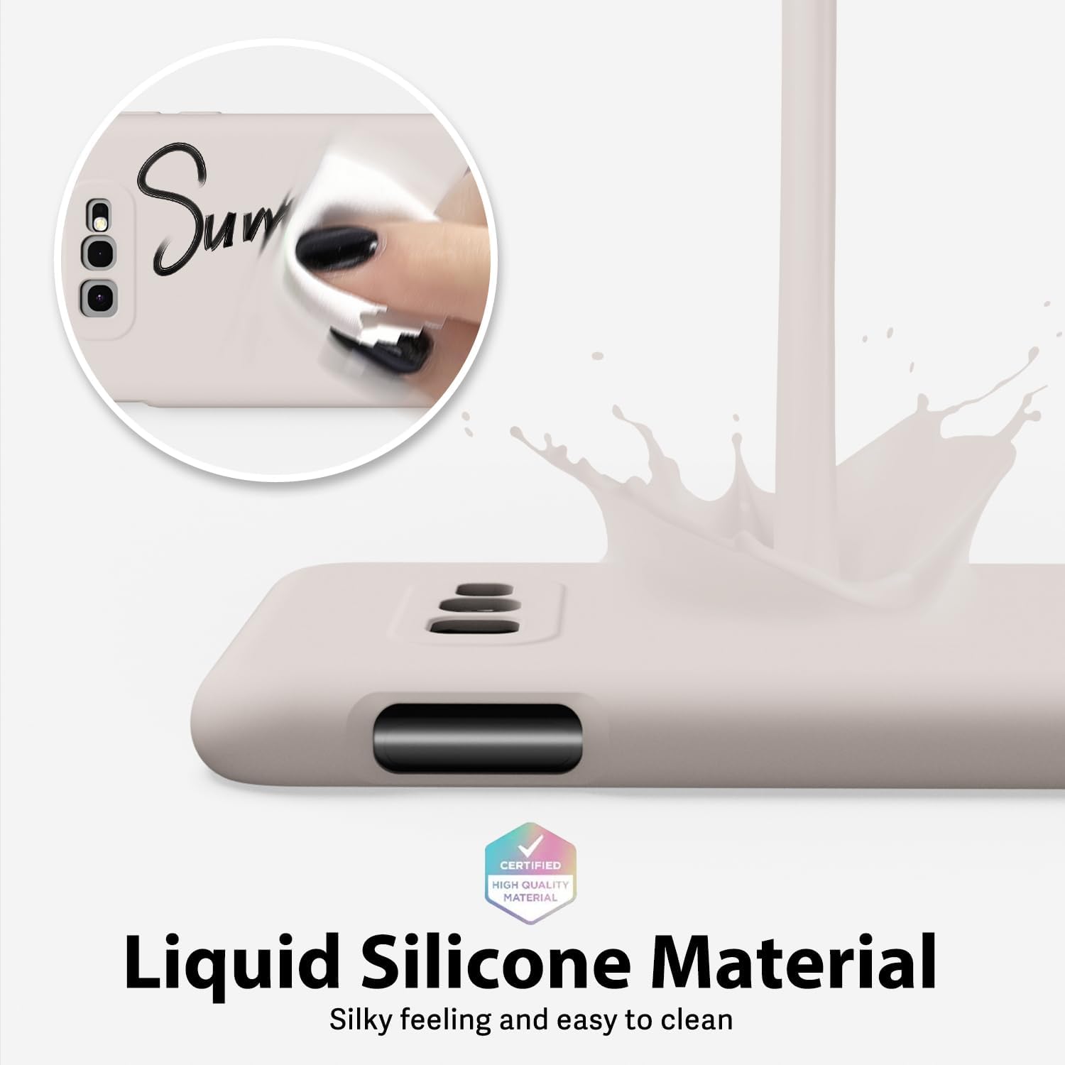 oakxco Funda de silicona líquida diseñada para Samsung Galaxy S10e, bonita funda delgada y delgada de goma suave de poliuretano termoplástico (TPU)