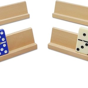 Wooden Domino TraysRacks Set of 4, Dominoes Set Holders 4 Beech Wood Racks for Domino Tiles Game – Tiles NOT Included Wooden Domino TraysRacks Set of 4, Dominoes Set Holders 4 Beech Wood Racks for Domino Tiles Game – Tiles NOT Included