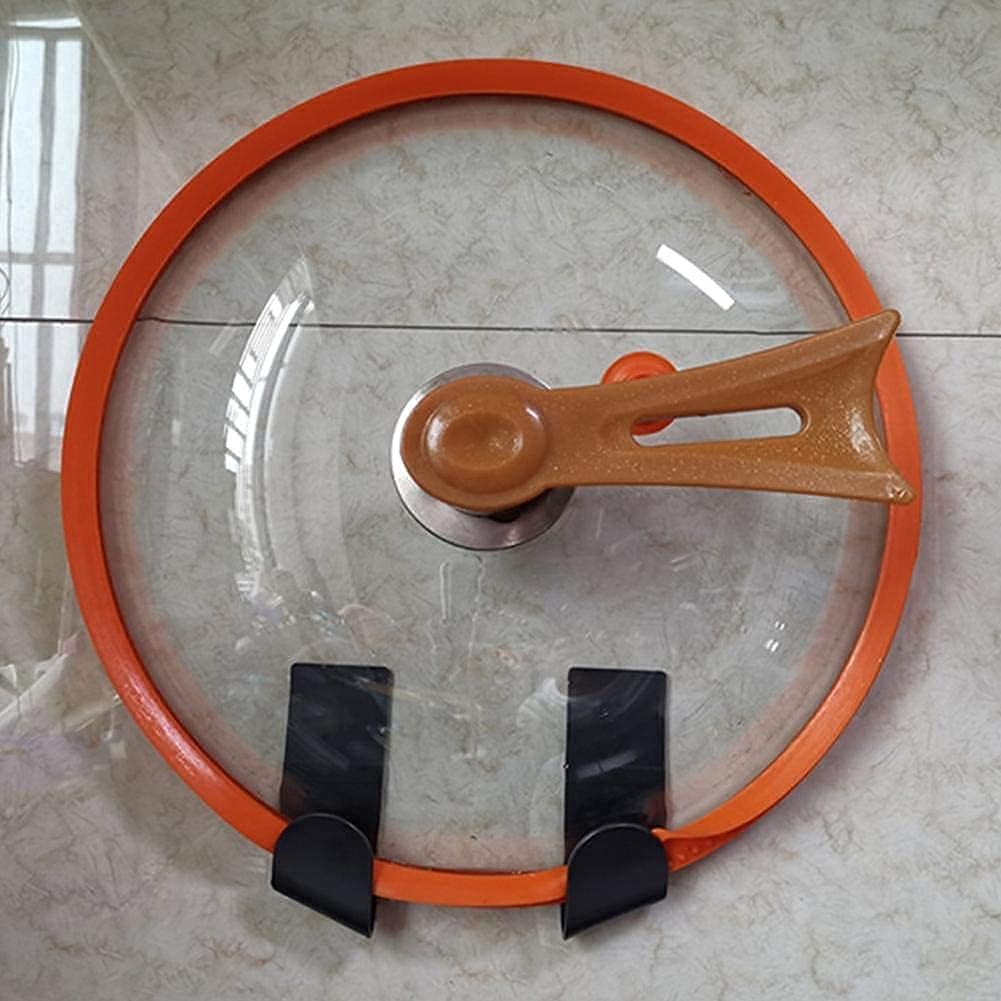 Yosoo 6 soportes para tapa de olla, acero inoxidable, montado en la pared, sin perforaciones, para el hogar, para colocar en la pared, para