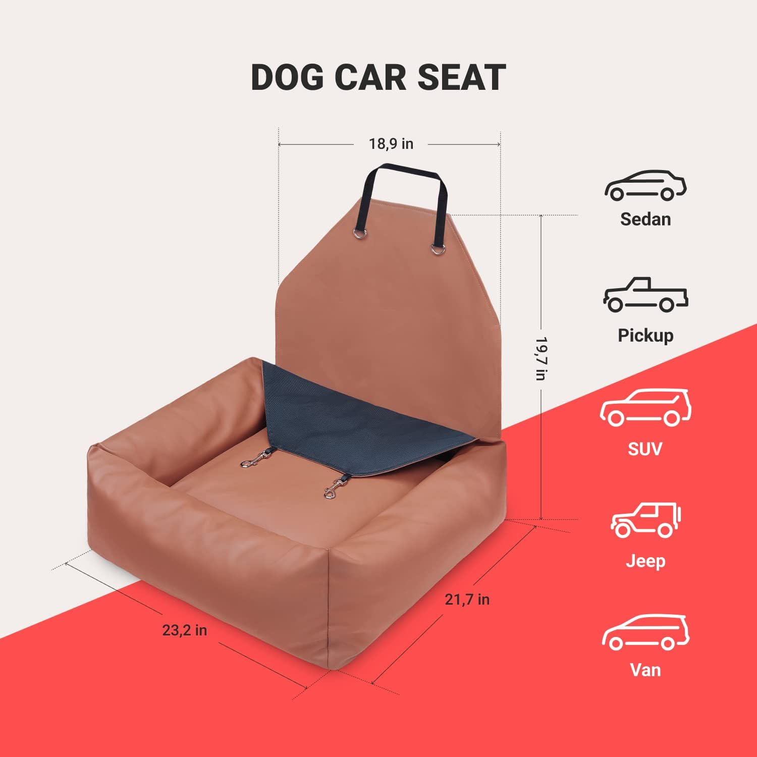 Asiento de automóvil para perros pequeños, asientos traseros de automóvil lavables para perros, asiento de cama de viaje, cama de viaje para perro,