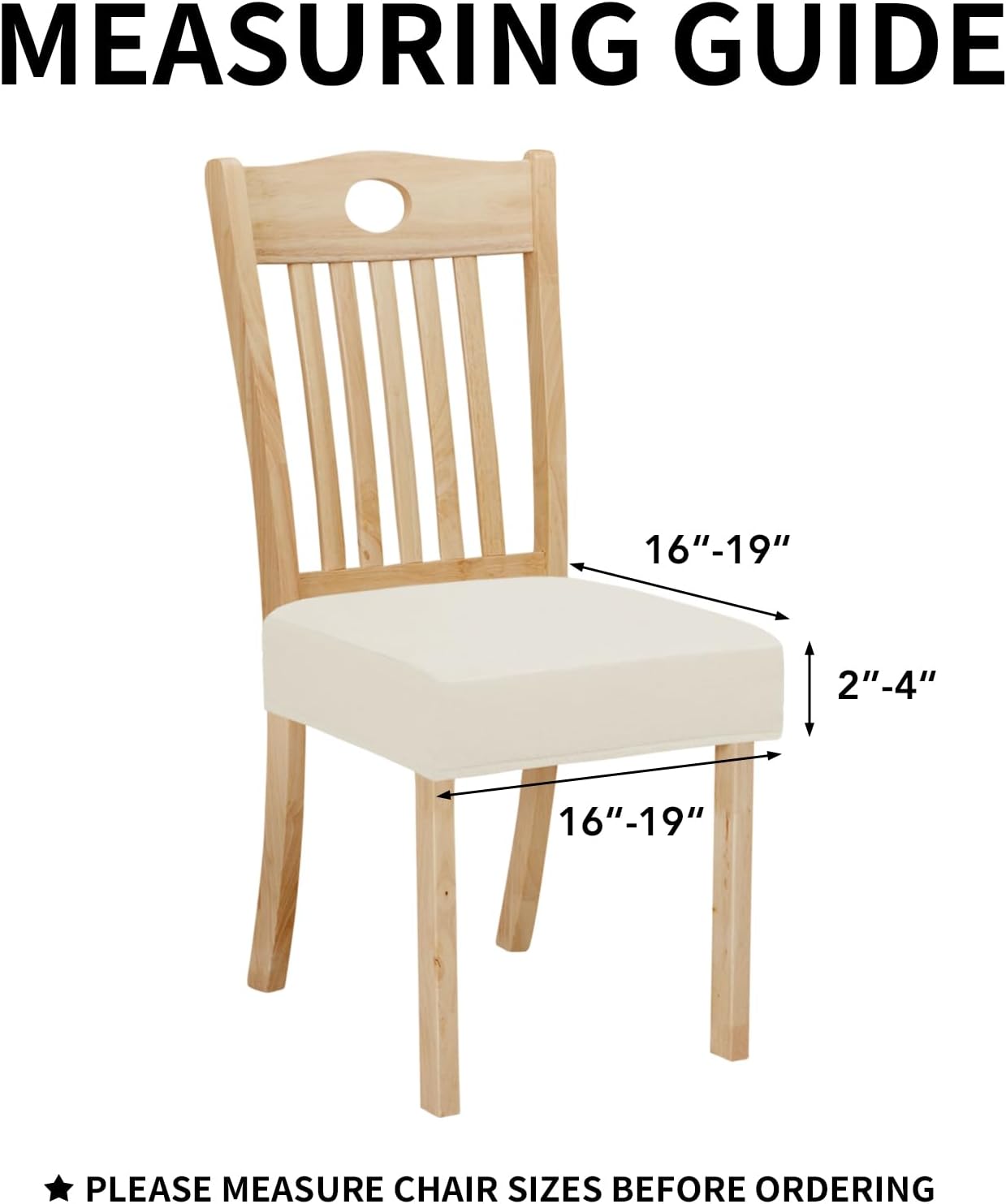 Easy-Going Juego de 2 fundas de asiento 100% impermeables para sillas de comedor, fundas de asiento elásticas protectoras extraíbles y lavables,