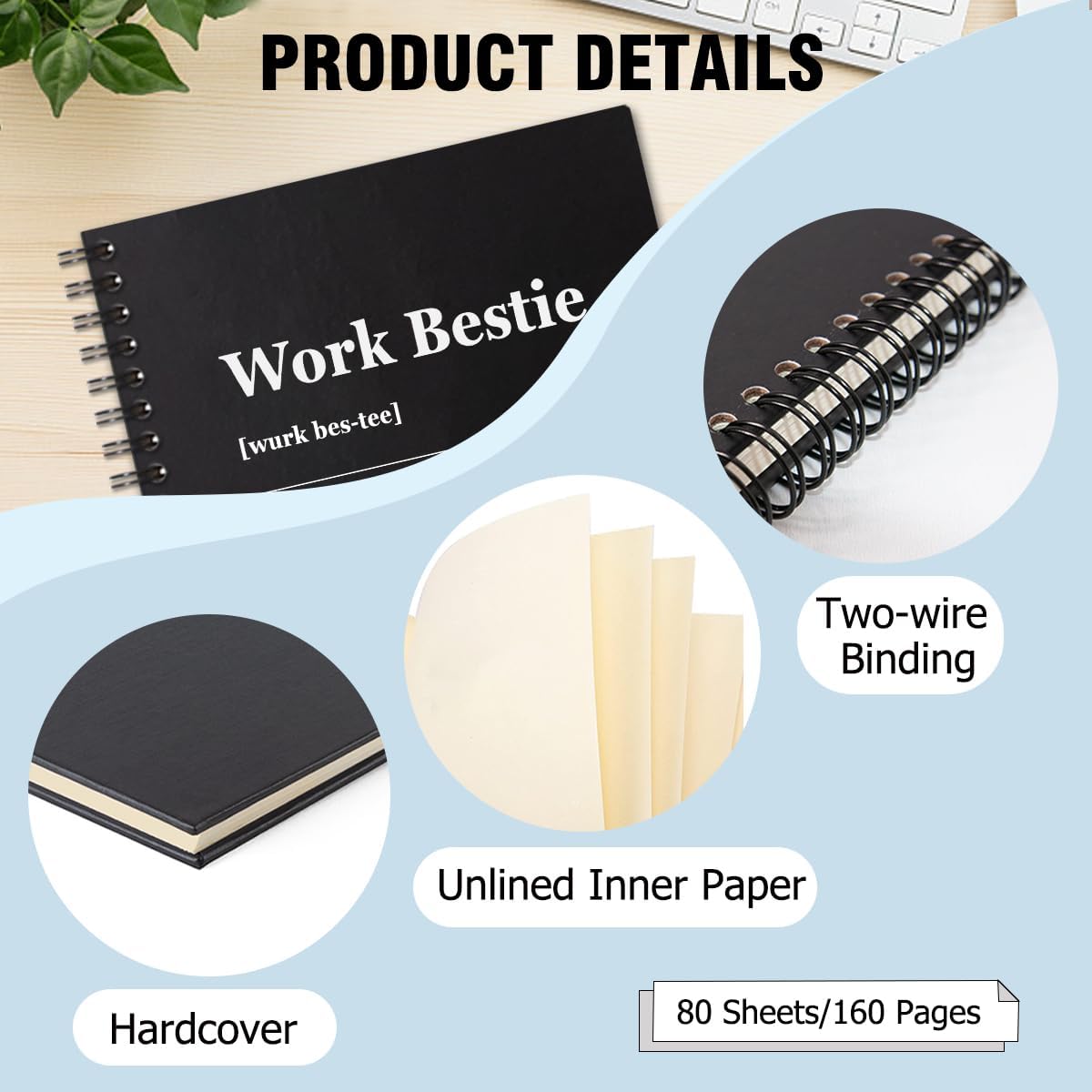 Work Bestie Definition – Cuaderno en espiral para mujeres, amigas, profesores, amantes de los libros, regalo para mejores amigos, regalo para